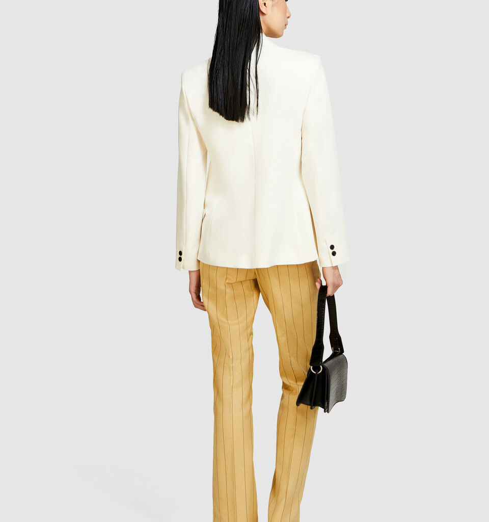 Double-breasted slim fit blazer - women's blazers - Creamy White | Sisley image number 3